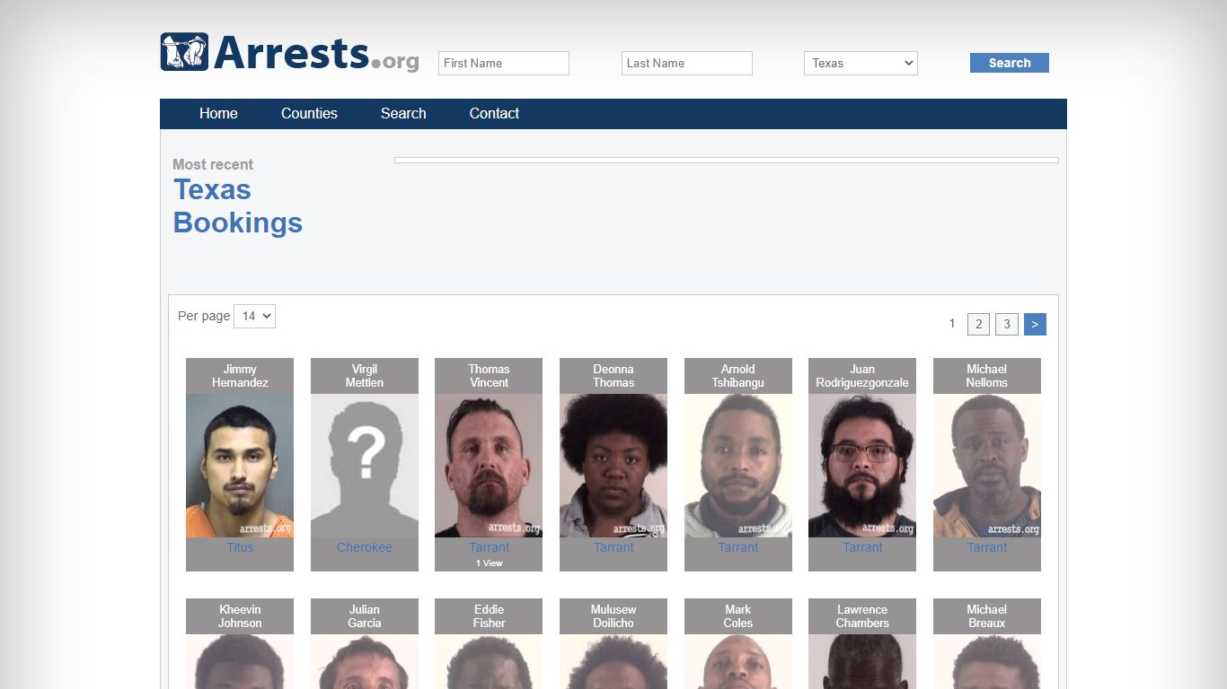 Texas Arrests and Inmate Search